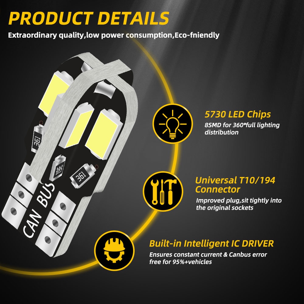Bóng đèn LED KEVANLY T10 dc12v cho xe hơi/xe mô tô