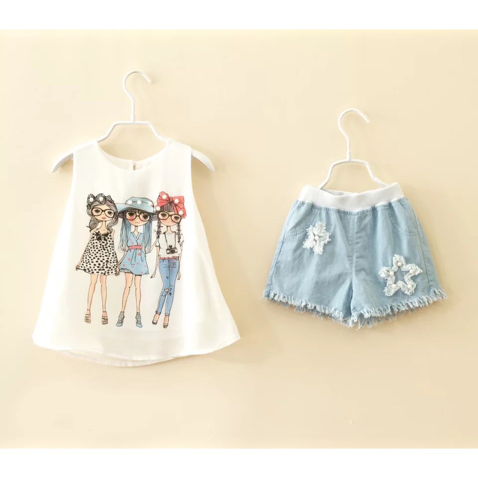 Set áo voan + quần jean cực kì HOT năm 2019 ( 8- 25kg)