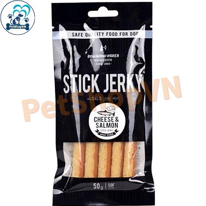 Bánh Thưởng Thịt Que Mềm Cho Chó BOWWOW Túi 50G Vị Gà, Phô Mai & Cá Hồi
