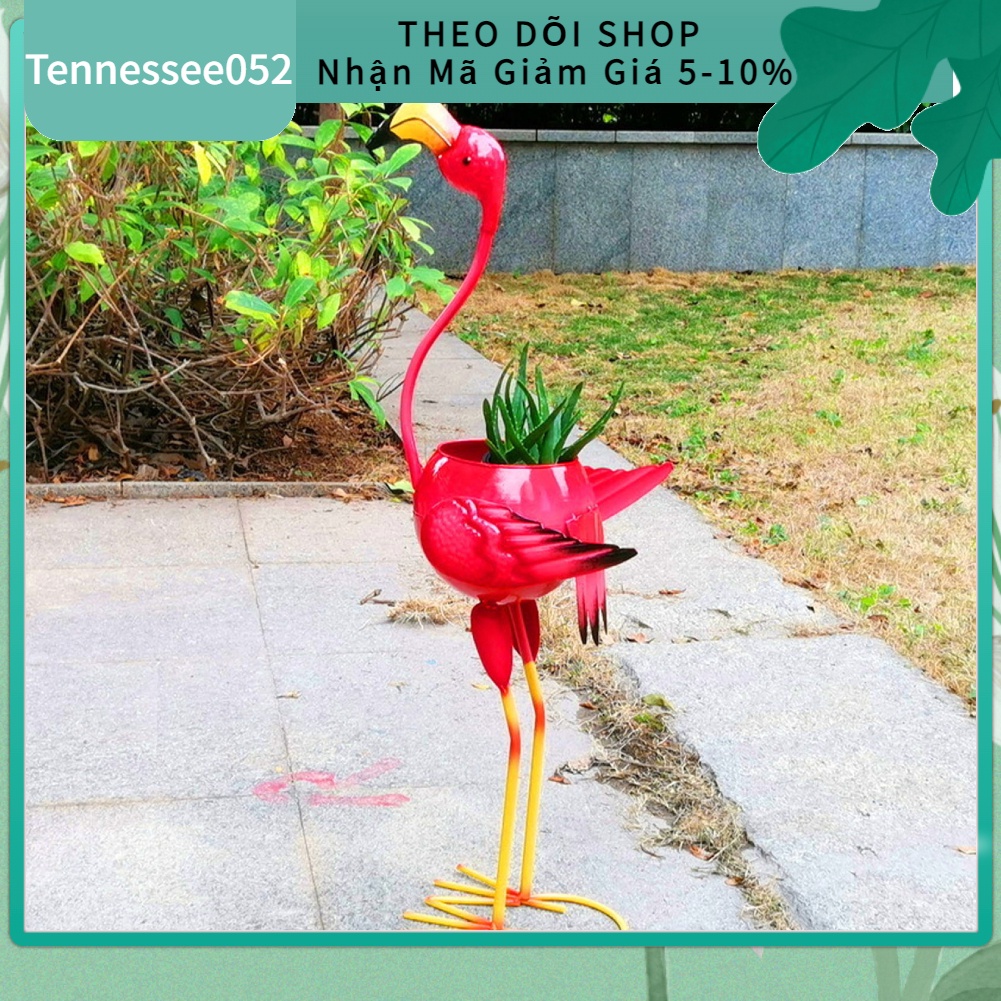 [Hàng Sẵn] Chậu Hoa Hình Chim Hồng Hạc Dễ Thương Dùng Trang Trí Sân Vườn【Tennessee052】
