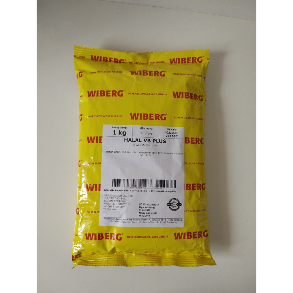HALAL  VB PLUS WIBERG - Phụ gia tạo giòn dai, tạo cấu trúc kết dinh cho xúc xích, giò chả.