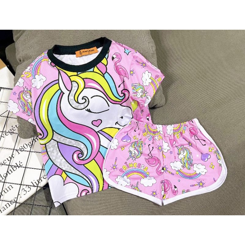 Bộ ngố thun lạnh in hình siêu mềm đẹp cho bé gái size từ 22 đến 40kg - Bộ quần áo bé gái - sỉ quần áo trẻ em