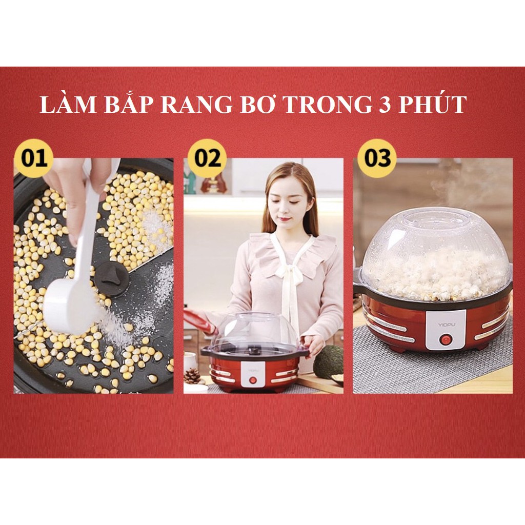 Máy làm bắp rang bơ, bỏng ngô, nướng thịt 2 in 1 tự động 5L - YD108B cao cấp tiện lợi