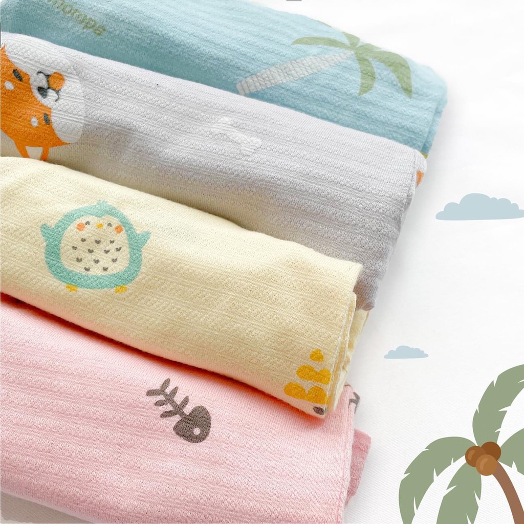 Bộ Mompa ba lỗ Cotton giấy Hàn Quốc cao cấp thoáng mát thấm hút tốt bộ sát nách in thú cưng cho bé trai bé gái MP611
