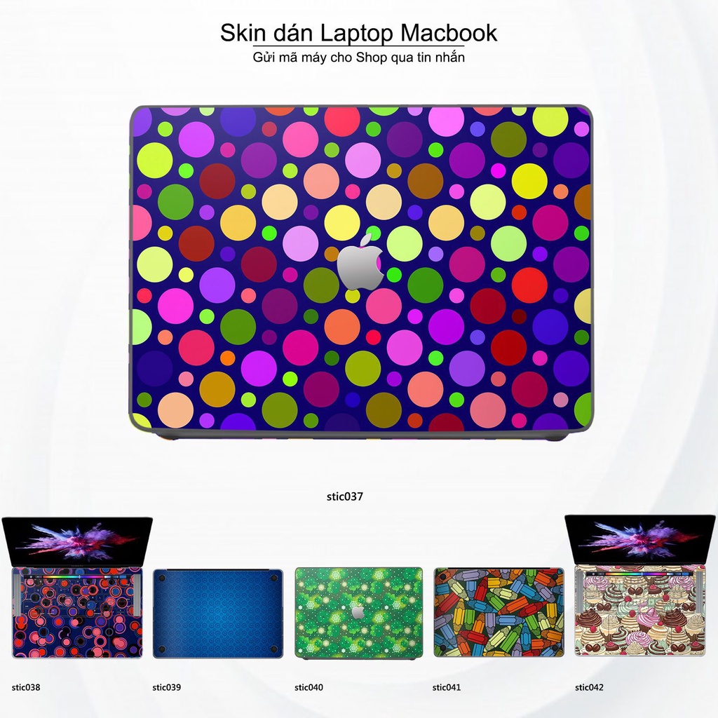 Skin dán Macbook mẫu Hoa văn sticker (đã cắt sẵn, inbox mã máy cho shop)