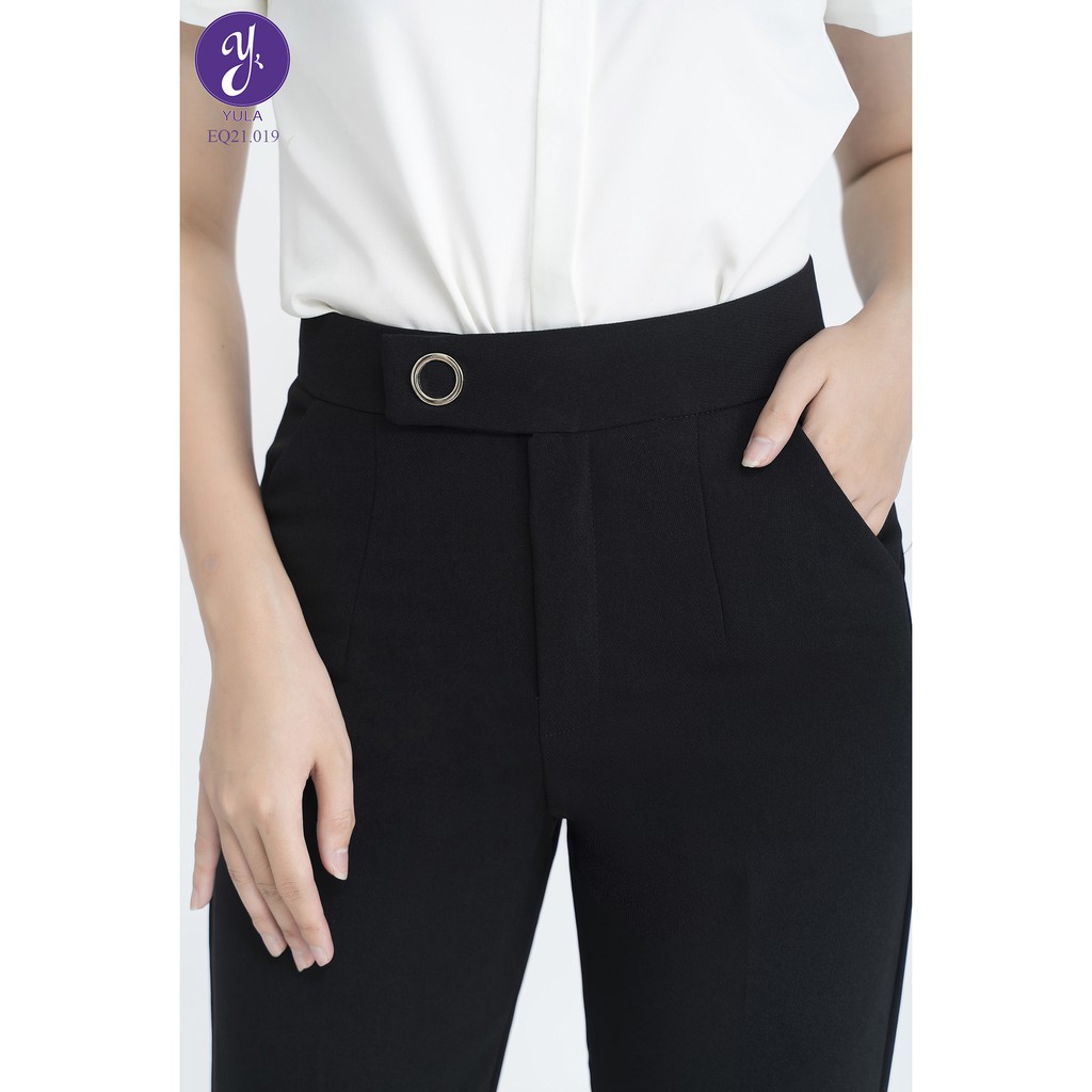 Quần Âu Nữ Dáng Lửng Gấu Lệch Trang Trí Khuy Tròn Trẻ Trung Vải Co Giãn Q21.04 | BigBuy360 - bigbuy360.vn