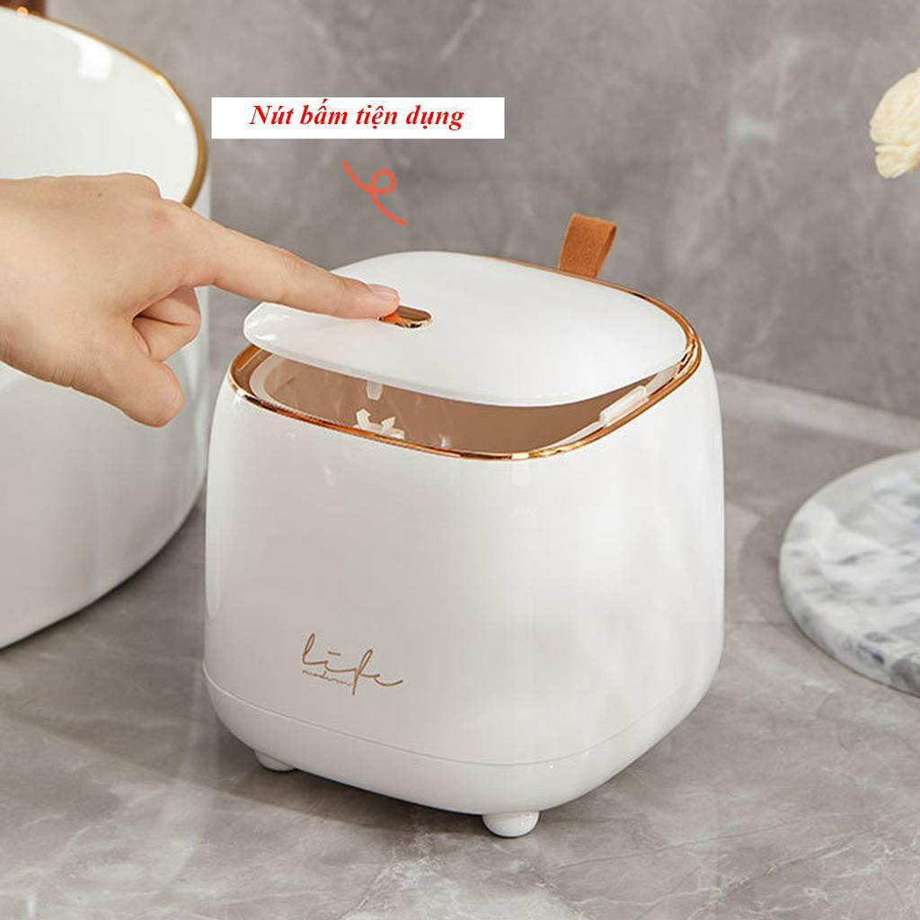 Thùng rác mini để bàn văn phòng, phòng khách, bàn học sinh thiết kế sang trọng kích thước 15x15x15 cm