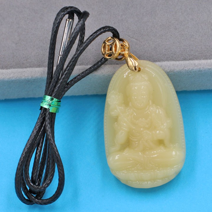 Mặt dây chuyền phật Đại Thế Chí Bồ Tát vàng 3.6cm - Phật bản mệnh tuổi Ngọ - Mặt size nhỏ - Tặng kèm móc inox