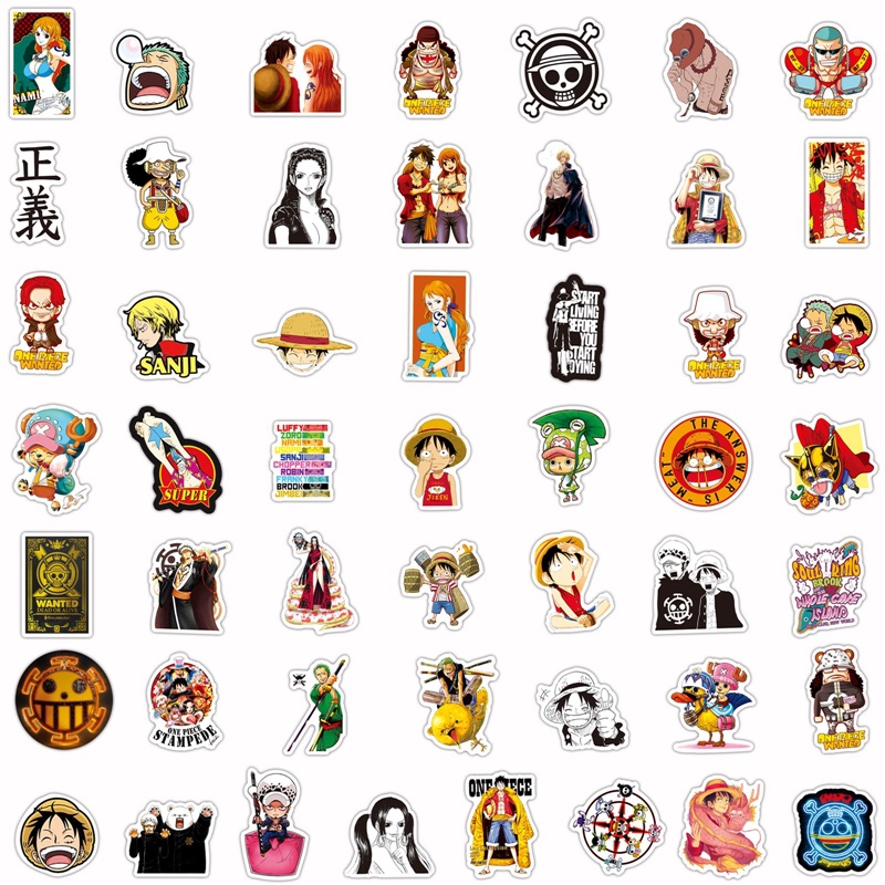 Set 50 Miếng Dán Trang Trí Vali Hình One Piece Đẹp Mắt