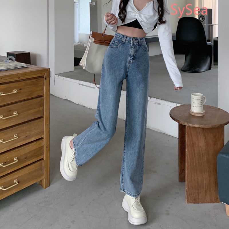 Quần Jeans Lưng Cao Phong Cách Vintage Cho Nữ