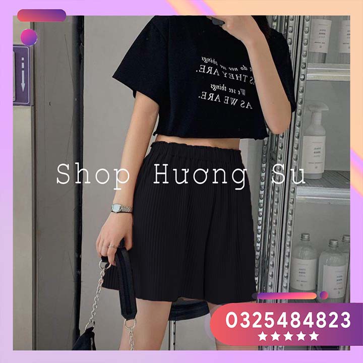 Quần short dập li thiết kế Hàn Quốc Hương Su-(PVN1726)