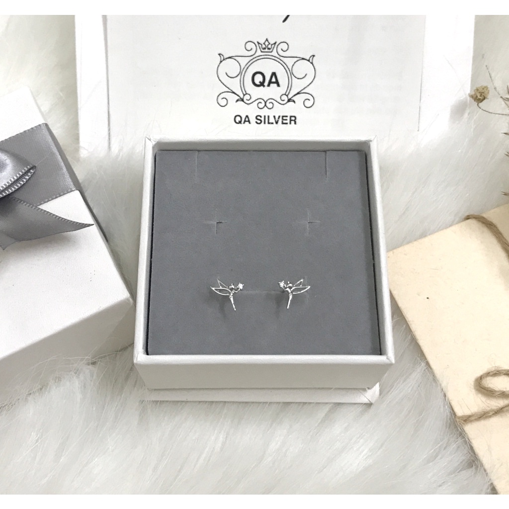 Khuyên tai bạc 925 nàng tiên đính đá nữ S925 FAIRY TALES QA SILVER Earrings EA220903