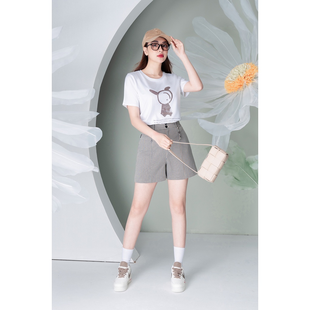 Quần short nữ LOZA kẻ nhí LQ302006