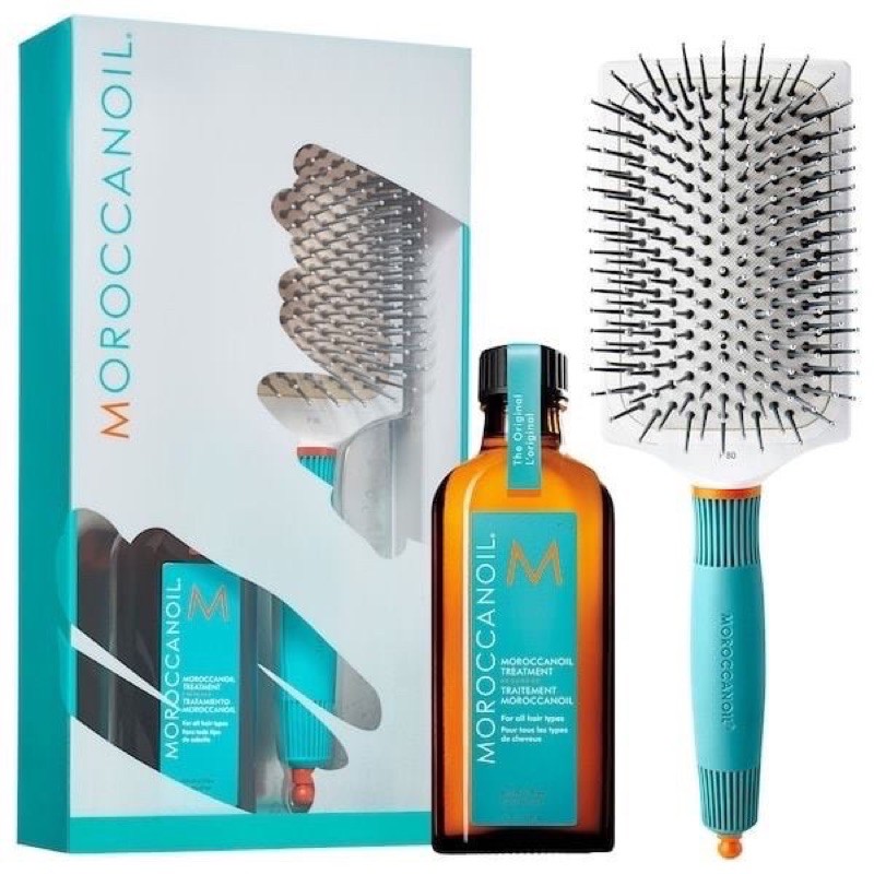 Combo Tinh dầu dưỡng tóc Moroccanoil 100ml tặng lược bàn