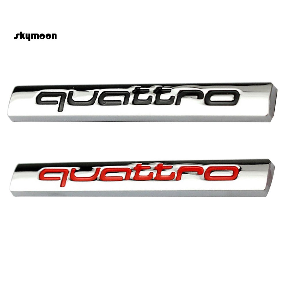 Sticker kim loại khắc chữ Quattro dán trang trí Audi A4L A6L