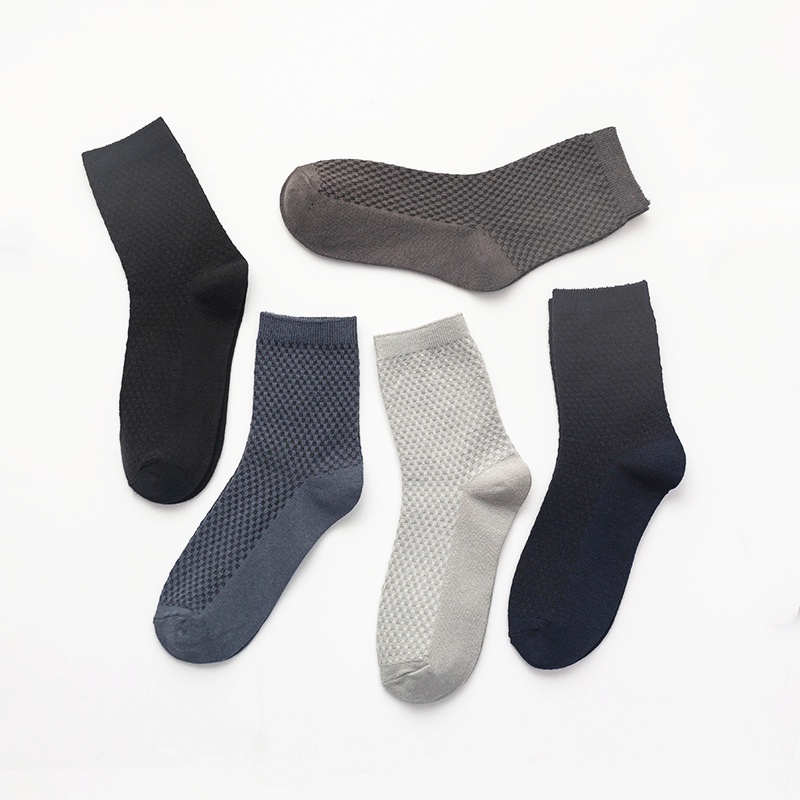 Tất sợi tre WAFNHA D222 họa tiết đơn giản thời trang phong cách doanh nhân cao cấp cho nam