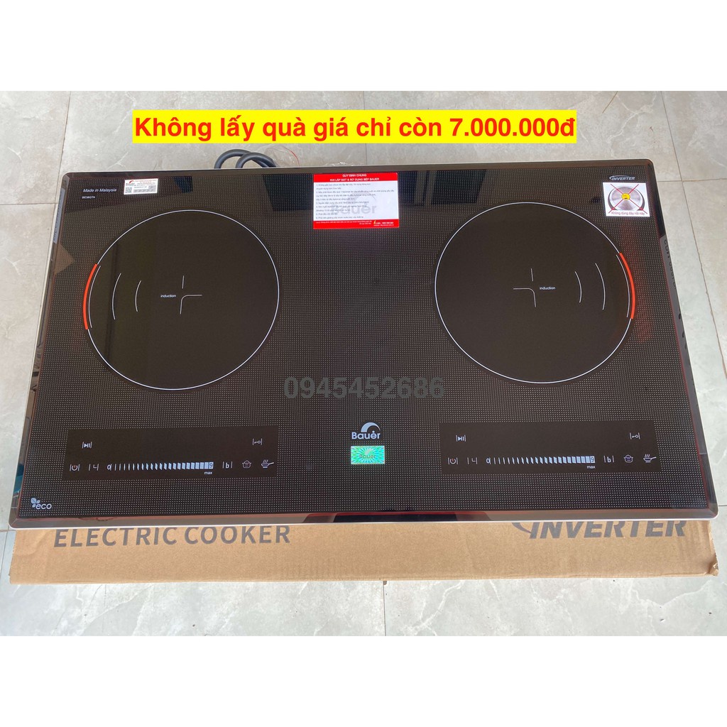 Bếp từ đôi Bauer BE 38GTA /Giảm 3Triệu/ Bếp Từ BE38GTA Nhập Khẩu Malaysia, công nghệ inverter, Bảo hành 3 năm