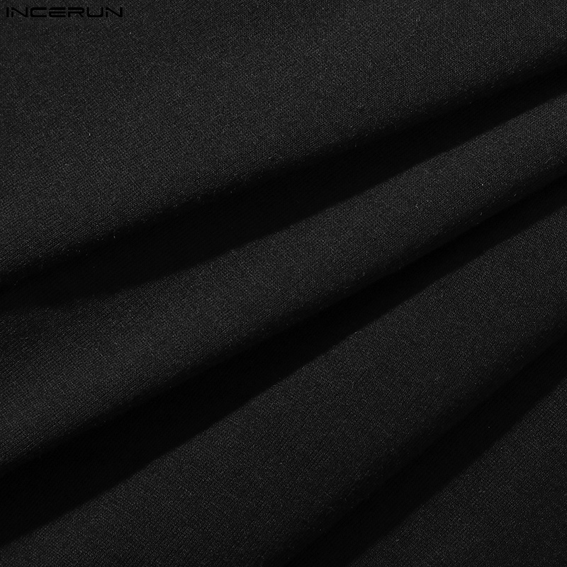 INCERUN Áo Tank Top Không Tay Màu Trơn Phối Tua Rua Thời Trang Dự Tiệc Cho Nam