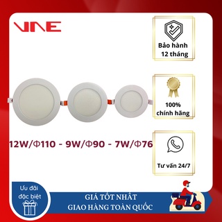Đèn LED âm trần downlight VNE 7W 9W 12W siêu mỏng chính hãng siêu sáng tiết kiệm điện năng ánh sáng trắng vàng TT