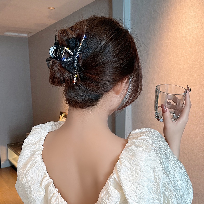 Kẹp tóc Haimeikang nơ lưới đính đá thời trang nữ tính