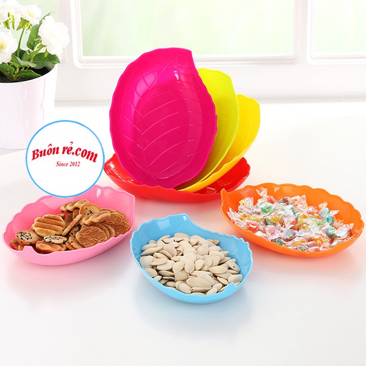 Đĩa nhựa hình lá Việt Nhật 2 size (MS:1241) - Đĩa đựng hoa quả, bánh kẹo, đồ ăn thiết kế mới lạ - 01226