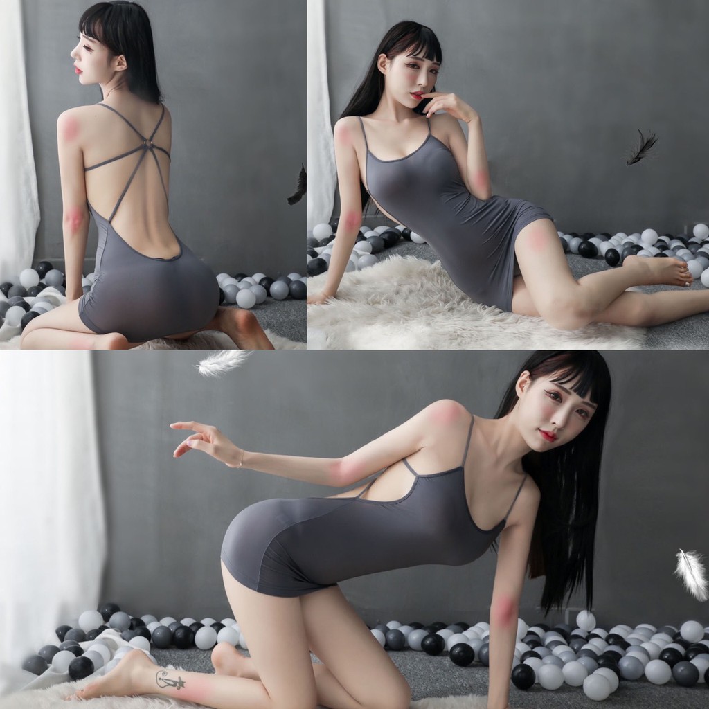 Đồ ngủ Sexy 💝 Free ship 💝 đầm bó sát khoe đường cong cơ thể hở lưng quyến rũ