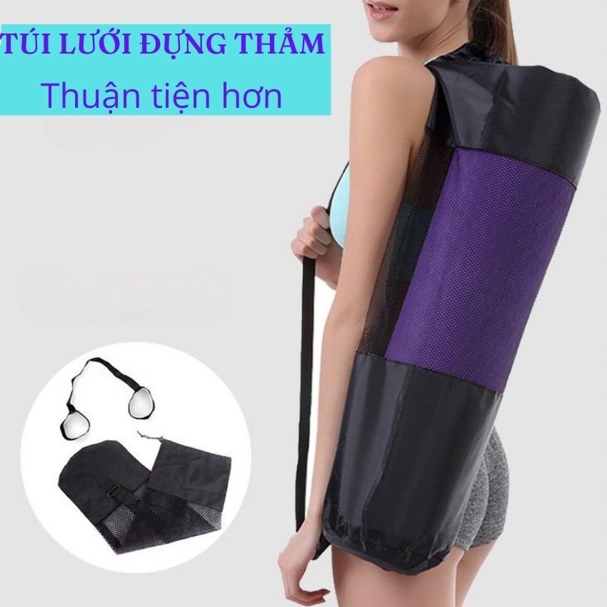 Thảm tập yoga gym tập thể dục tại nhà TPE 8mm cao cấp 2 lớp chống trơn trượt không mùi TTY01