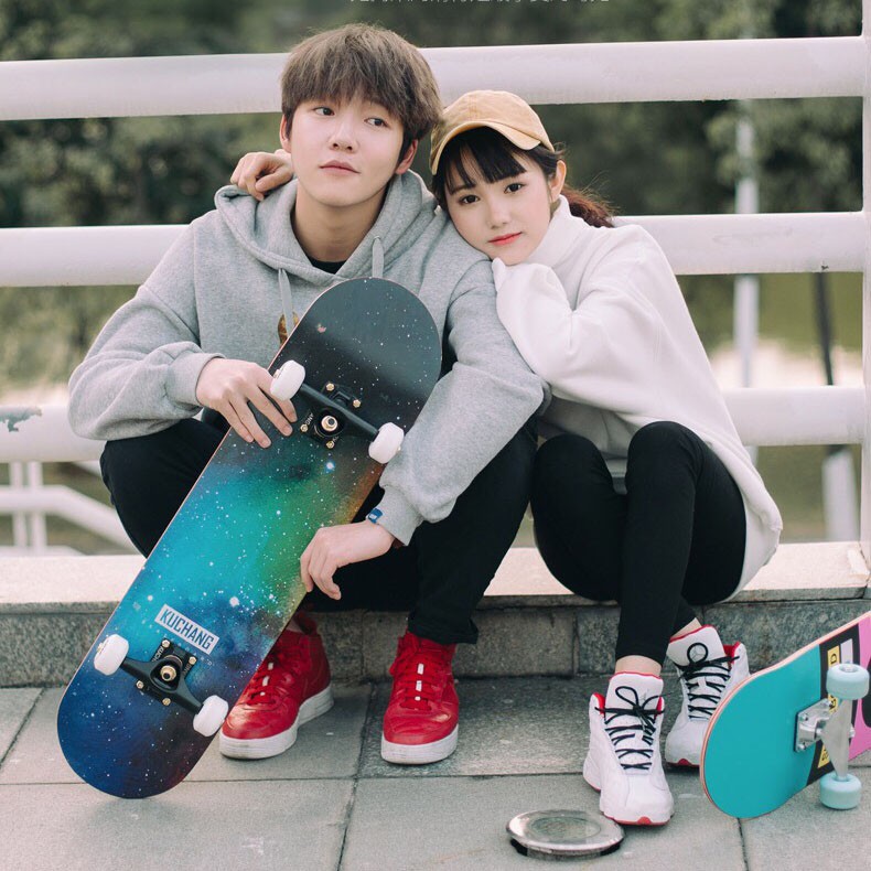 Ván trượt skateboard thể thao chất liệu gỗ phong ép cao cấp 8 lớp mặt nhám