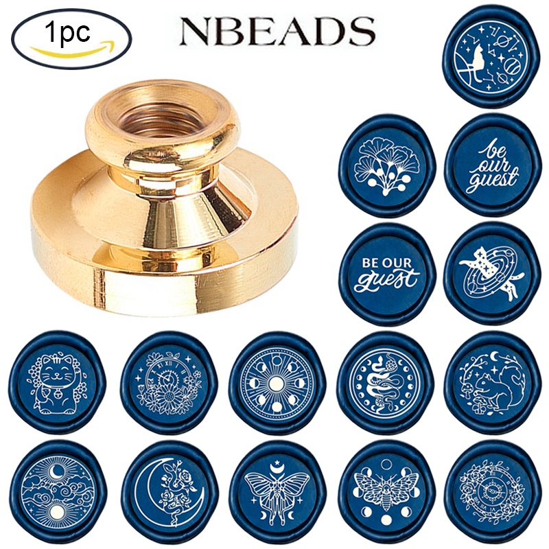 1 Đầu con dấu sáp thay thế hình mặt trăng/mặt trời/mèo may mắn 25mm cho thiệp giáng sinh / tiệc cưới