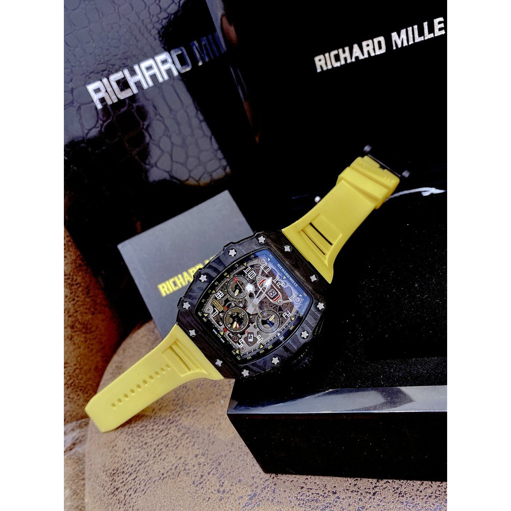 Đồng hồ máy cơ, đồng hồ nam chính hãng RICHARD MILLER  full box siêu cao cấp, kính Sapphire, chạy cả đời không cần pin