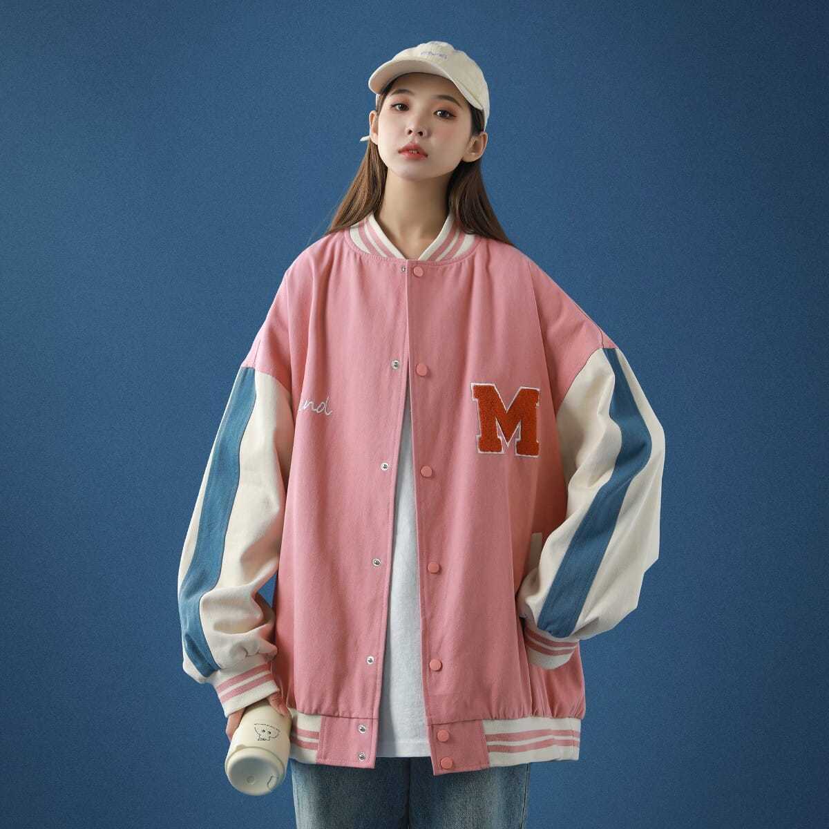 Áo Khoác Bóng Chày Form Rộng Phối Màu Thời Trang Cho Nữ | BigBuy360 - bigbuy360.vn