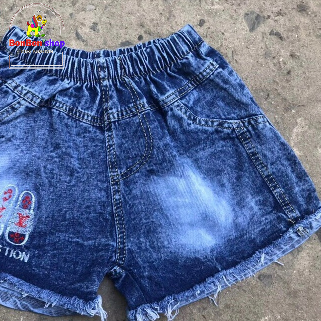 (Tặng thêm mã giảm giá ) Quần jean đùi cho bé gái size nhỡ vải mềm siêu đáng yêu QN93