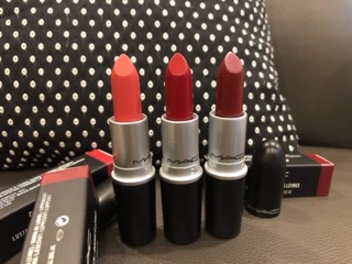 Son Mac ruby woo, chili, rusian red, marakesh
