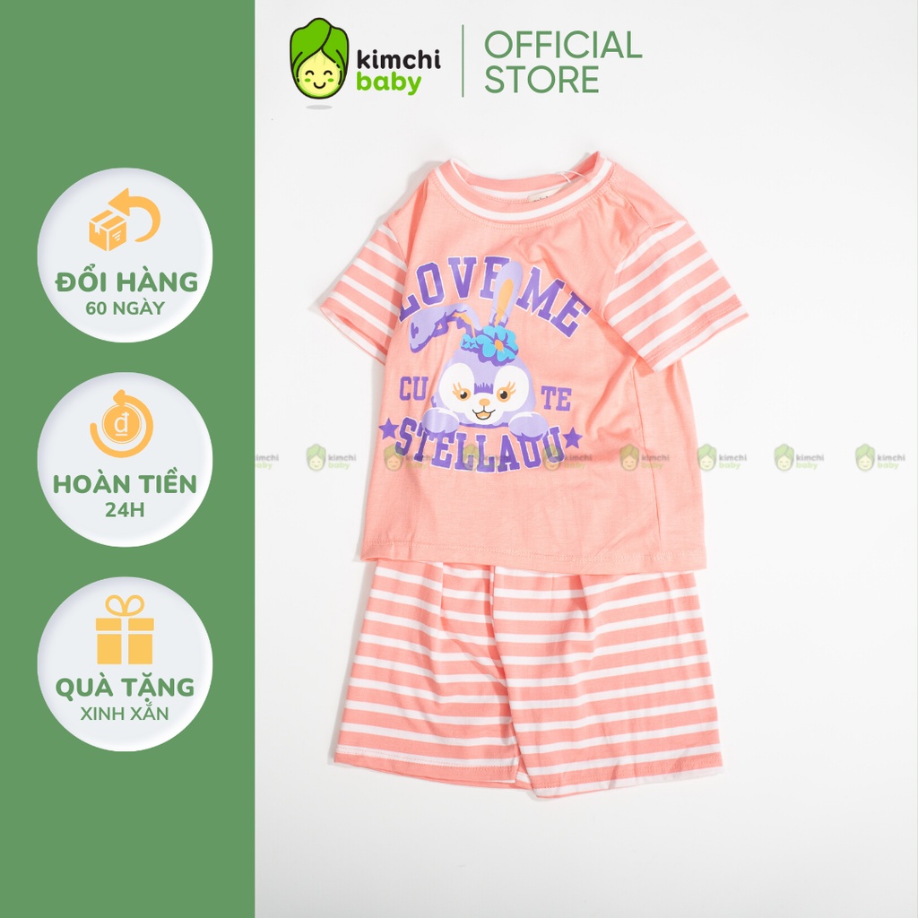 Đồ Bộ Bé Gái, Bé Trai Minky Mom Vải Thun Lạnh In Chữ LOVE ME Cổ Viền, Bộ Cộc Tay Mặc Nhà Cho Bé MKM2222