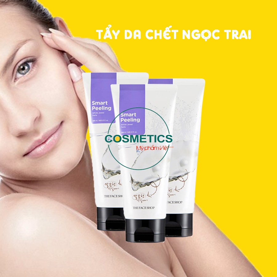 Tẩy tế bào chết ngọc trai dành cho vùng mặt The Face Shop Smart White Jewel Peeling 120ml | BigBuy360 - bigbuy360.vn