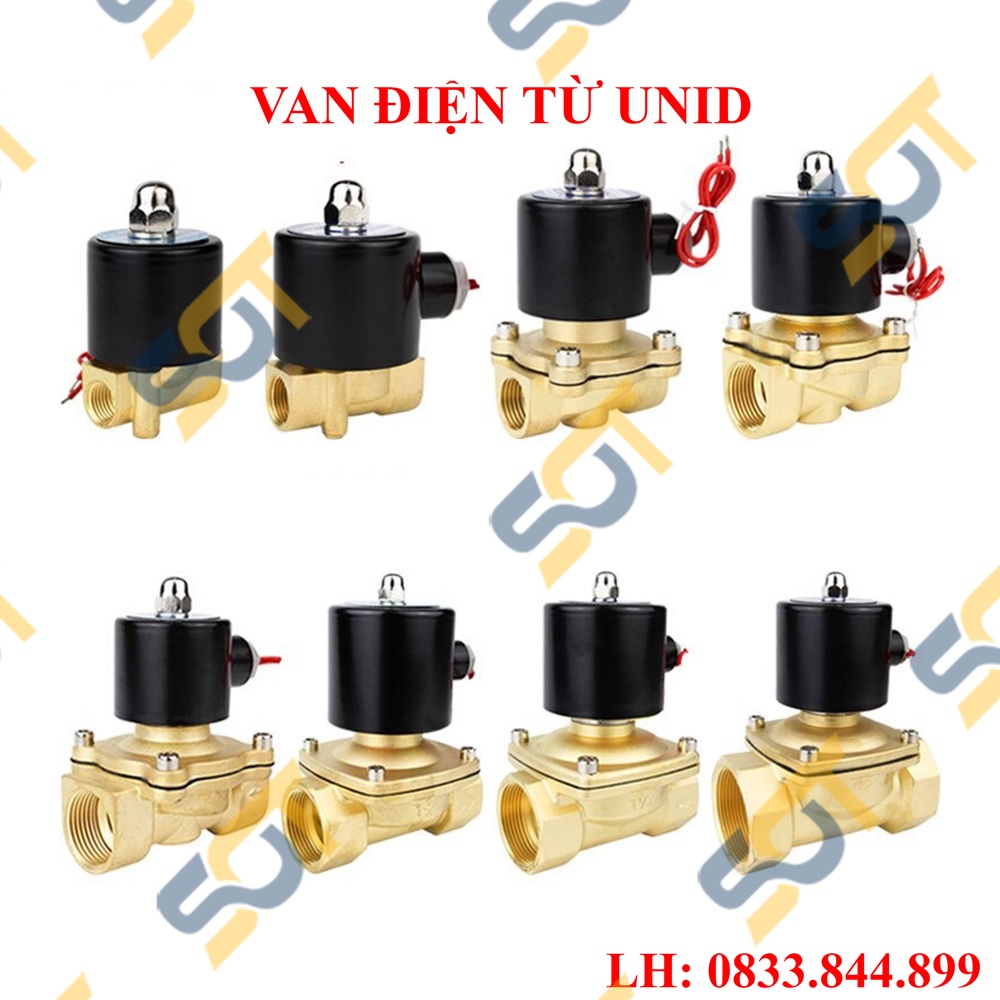 [VAN ĐIỆN TỪ] Van nước điện từ UNID coil nhôm - Đồng thau