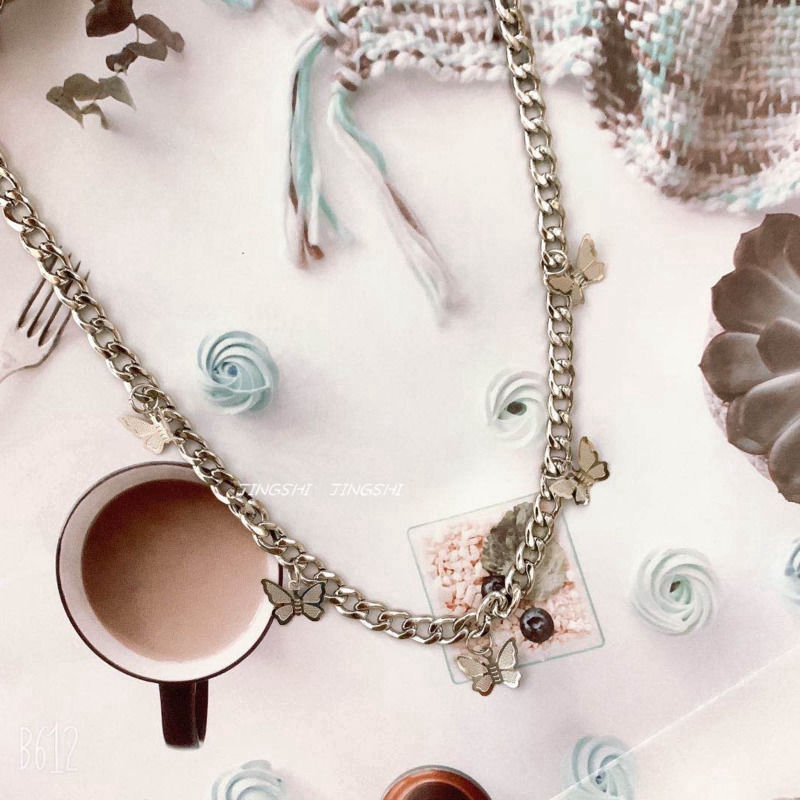 Dây Chuyền Thép Titan Mặt Hình Bươm Bướm Xinh Xắn Cho Nữ