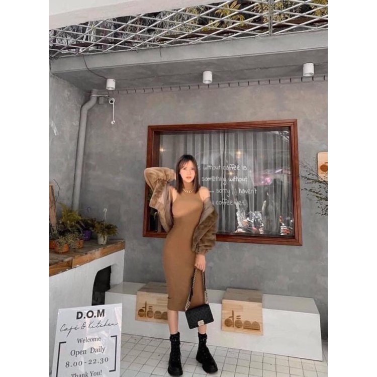 Váy body sexy FM Style dáng dài ôm eo tay cộc sát nách chất thun co giãn 4 chiều tôn dáng cao cấp đi chơi 220322070