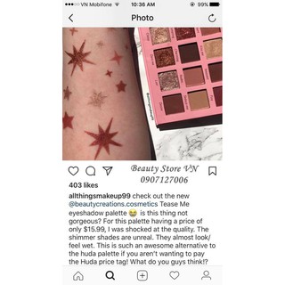 Phấn mắt Tease Me Beauty Creations