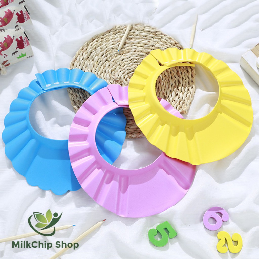 Mũ gội đầu cho bé, mũ tắm chắn nước che tai bằng xốp an toàn cho bé yêu AT012