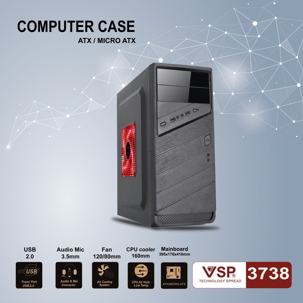Vỏ nguồn máy tính VSP Case -3837X (ATX)