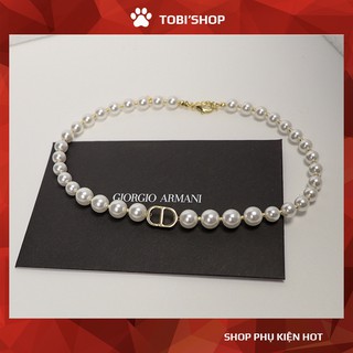 Vòng cổ chocker ngọc trai nhân tạo TOBI STORE dây chuyền CD ngọc to hàng chuẩn đẹp sang trọng TB294