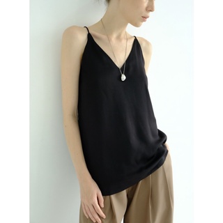 Áo lụa đen hai dây Aspirin Matte Silk Camisole