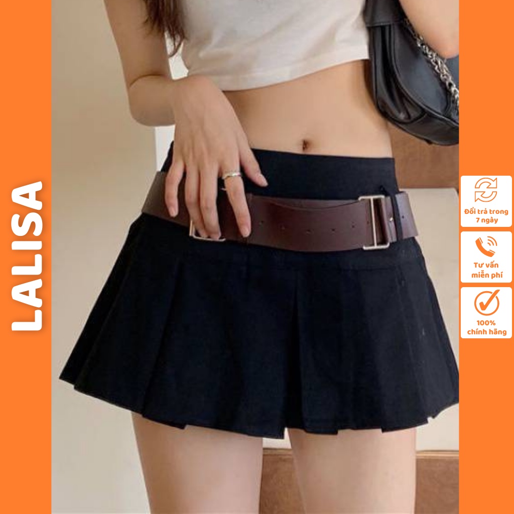Chân Váy Lưng Cao LALISA Chân Váy Chữ A Thiết Kế Hàn Quốc Dáng Xòe Xếp Ly Phù Hợp Đi Chơi, Đi Dạo Phố CV009