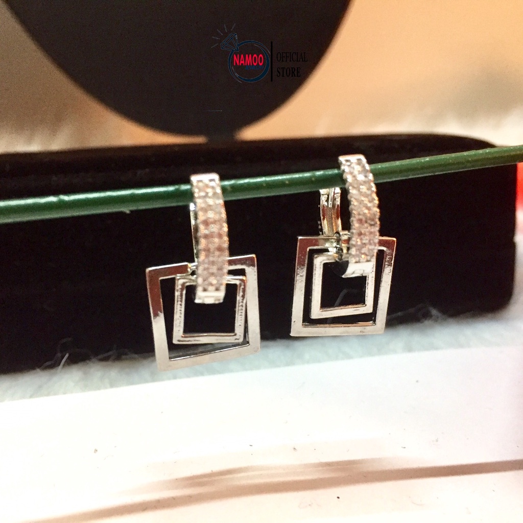 Khuyên Tai Bạc Nữ ĐÍnh Đá Dáng Sát Tai T171 Namoo Jewelry