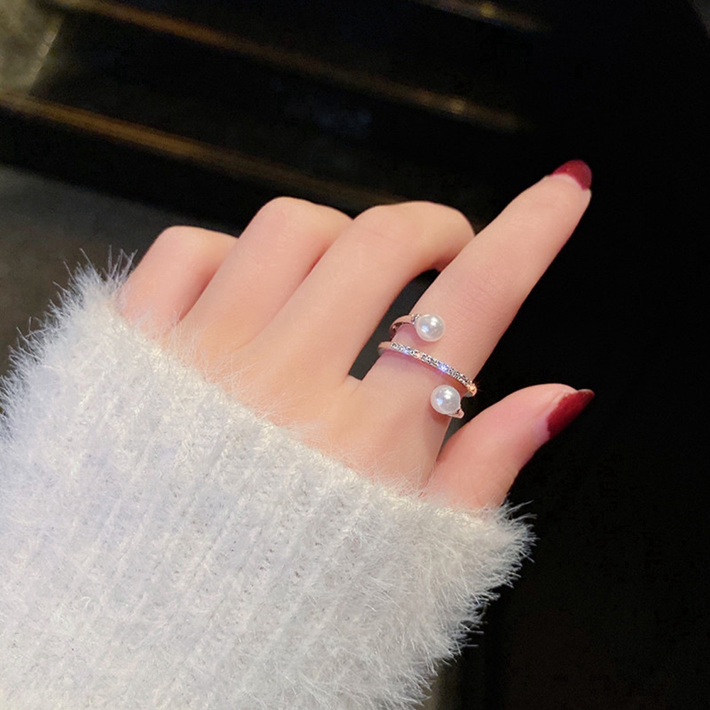 Nhẫn Hở Đính Ngọc Trai Thiết Kế Ấn Tượng Độc Đáo