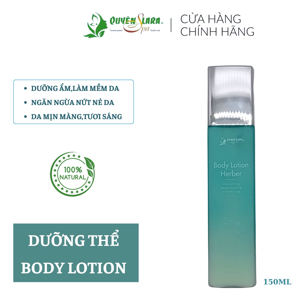 Kem Dưỡng Thể Body Lotion Herber Quyên Lara Giúp Dưỡng Ẩm, Ngăn Ngừa Khô Da Nứt Nẻ Giúp Da Mịn Màng Tươi Sáng 150 ml