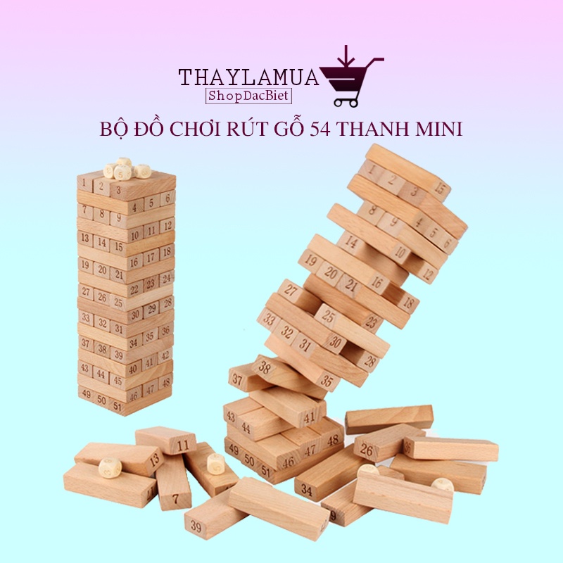 Đồ chơi rút gỗ mini 54 thanh cho bé rèn luyện tính cẩn thận và khéo léo