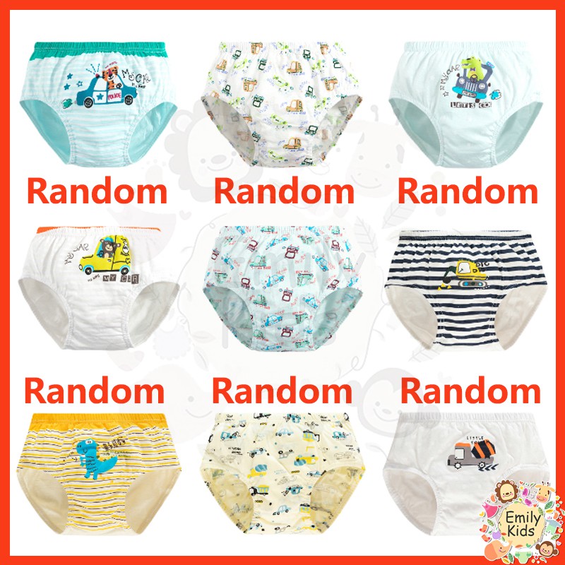 Quần Lót Cotton In Họa Tiết Ngẫu Nhiên Thời Trang Cho Bé Trai B148