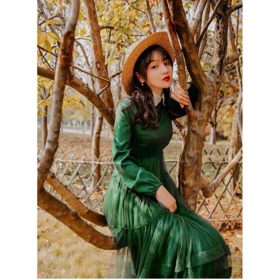 Đầm váy maxi midi dáng xòe vintage retro ullzang bánh bèo tiểu thư công chúa đẹp giá rẻ đi biển boho sexy 👈